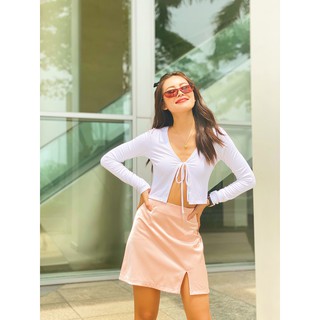 Áo khoác cardigan cột dây gân lụa ( không bao gồm áo 2 dây bên trong )