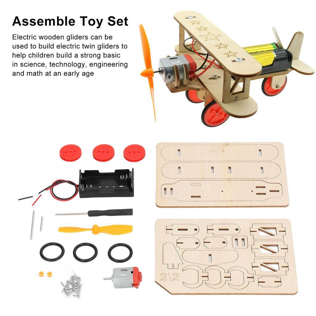 Mô Hình Máy Bay Gỗ Tự Lắp Ráp Cho Bé Helium066