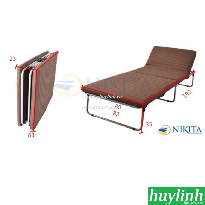 FREESHIP Giường xếp gấp nâng đầu kiểu Hàn Nikita HQ80 - 80 cm