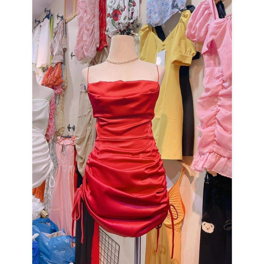 [HOT] ĐẦM  BODY CỔ ĐỔ DỰ TIỆC KÈM MÚT 3 MÀU TRẮNG , ĐỎ VÀ XANH  XQ15421