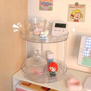 Kệ mỹ phẩm xoay 360 trong suốt 2, 3 tầng có thể xoay được tiện dụng (NC28)