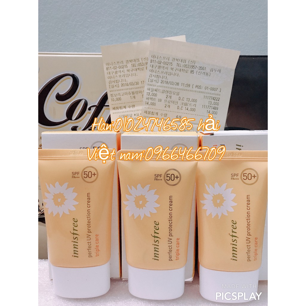 Kem chống nắng Innisfree Perfect UV Protection Cream Triple Care