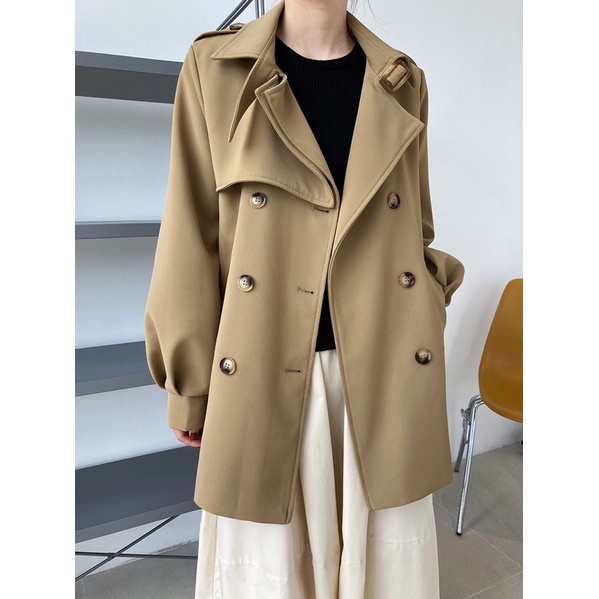 (Order) Trenchcoat dáng lửng ba màu size ML phong cách hàn quốc
