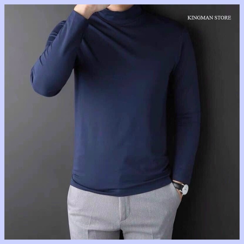 Áo Giữ Nhiệt Nam Cổ 3 Phân, Áo Thun Nam Dài Tay Co Dãn 4 Chiều Chất Cotton Cao Cấp - Kingman Store | BigBuy360 - bigbuy360.vn