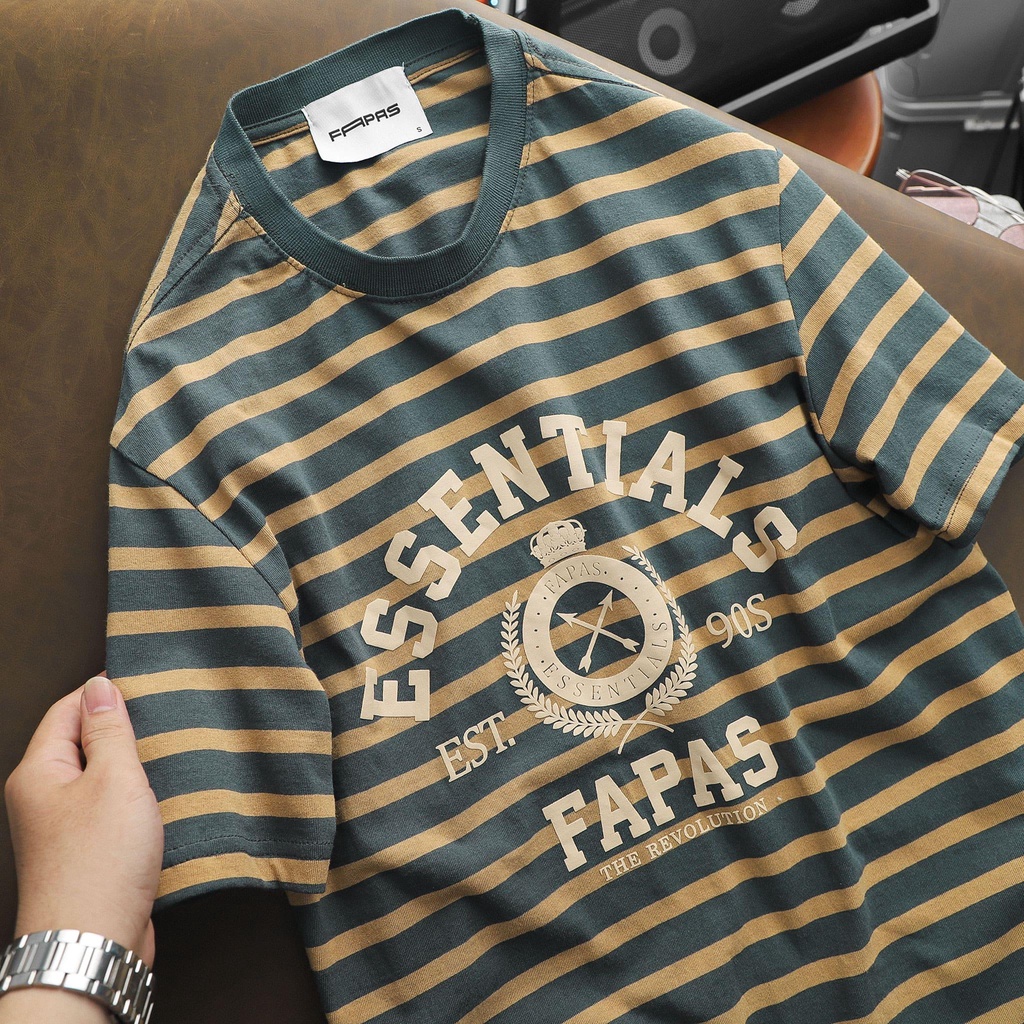 Áo Thun Nam Bubble Họa Tiết Sọc Ngang Chất Vải Cotton Mềm Mịn Thấm Hút Tốt Form Chuẩn - FAPAS