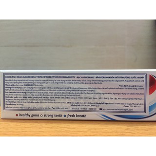 Kem Đánh Răng Aquafresh Bạc Hà Thơm Mát – Tuýp 100ml