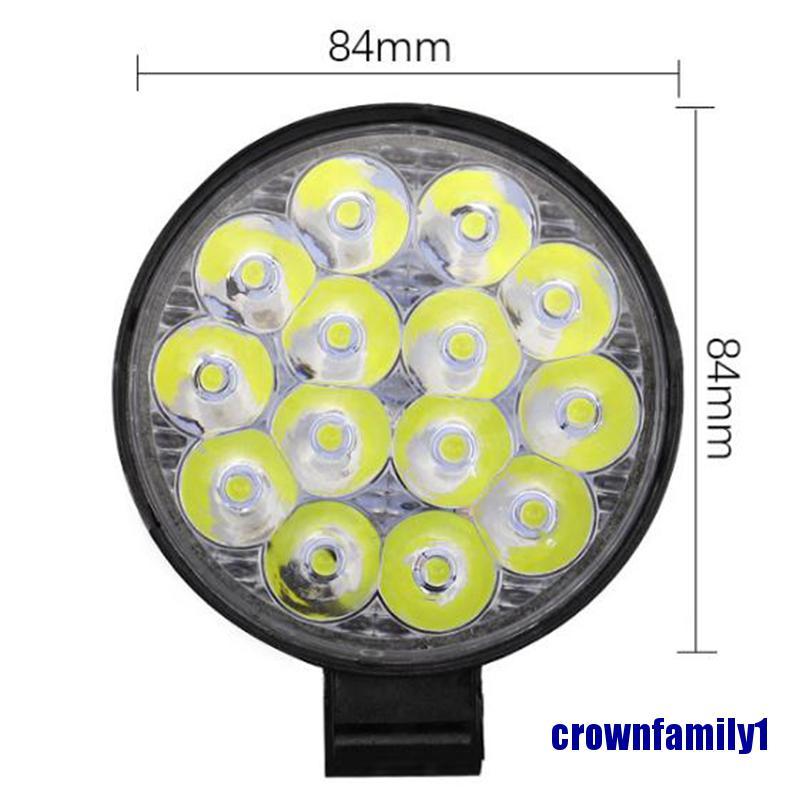 (crownfamily1) 1x 42W Round 14 LED Spot Work Light Bar Fog Driving Lamp Truck Tractor SUV ATV