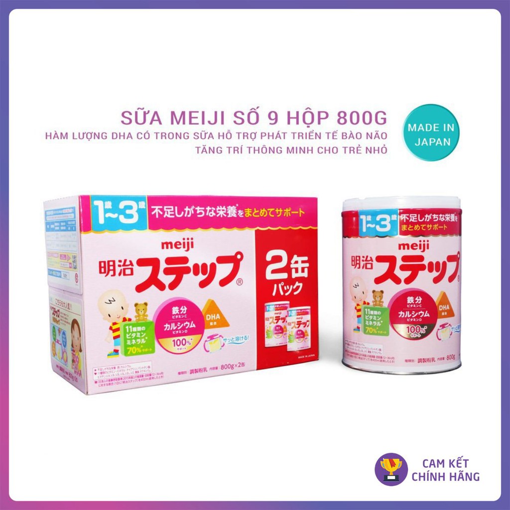 SET 2 HỘP SỮA MEIJI SỐ 9 NỘI ĐỊA NHẬT BẢN 800g