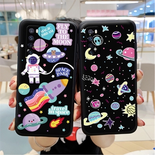 Compatible for Oppo A98 A38 A58 A78 A17 A17K A77S A57 2022 A16K A96 A76 A55 A95 A16 A74 A54 A15S A53 A93 A94 A5 A9 2020 A91 A31 A92 A52 A12 A3S A5S A7 A71 A1K Ốp Lưng Tpu Họa Tiết Phi Hành Gia Cho