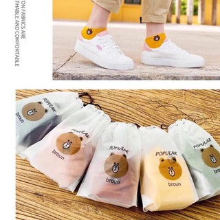 Set 10 đôi tất gấu kèm túi rút broun siêu hot..