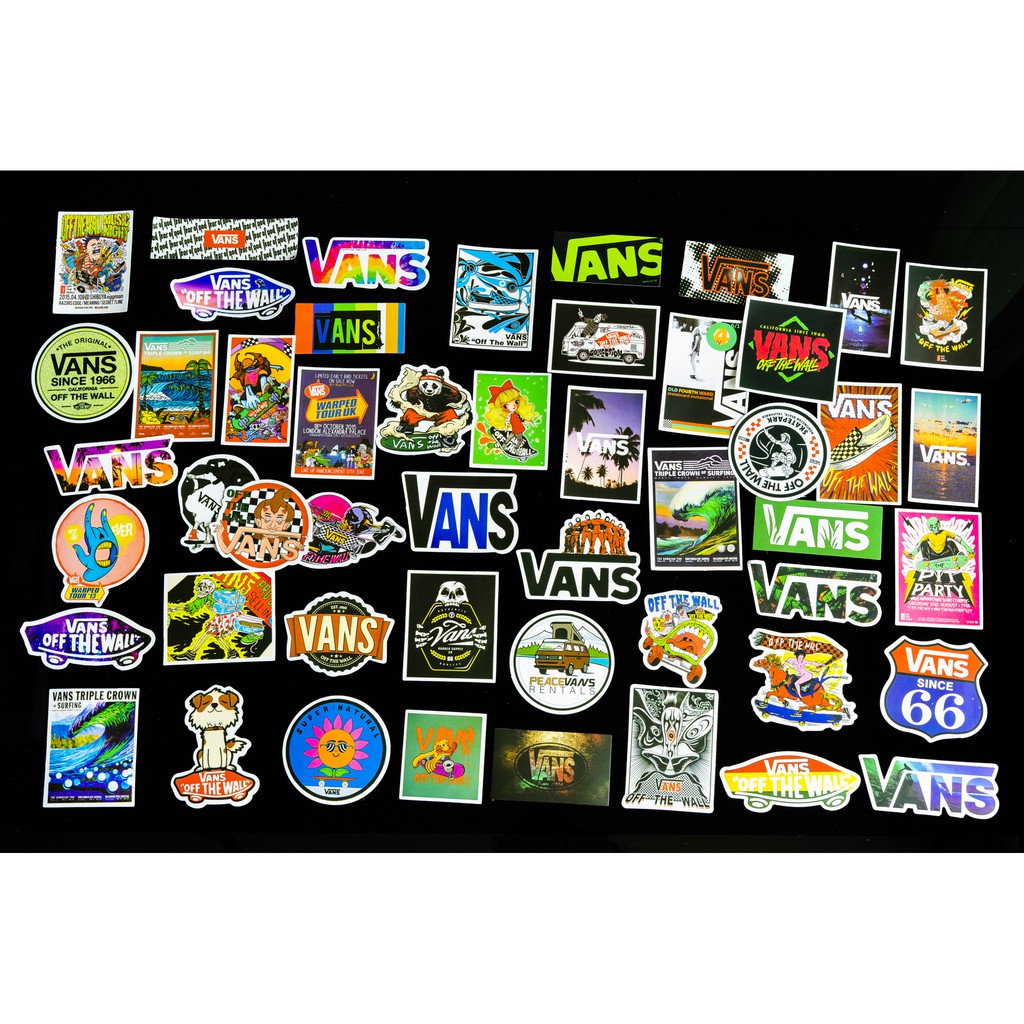 Sticker chủ đề vans off the wall M2 hình dán trang trí vali, mũ bảo hiểm, guitar, ukelele, laptop, macbook, điện thoại…