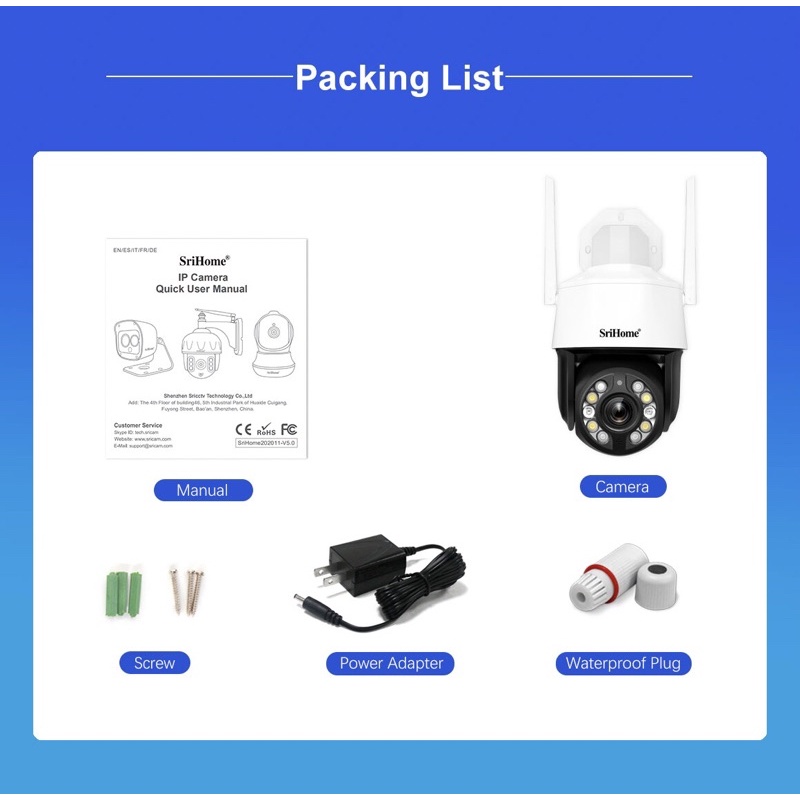 Camera ngoài trời srihome sh041 zoom 20x 5.0mpx đạt tiêu chuẩn xuất khẩu châu âu