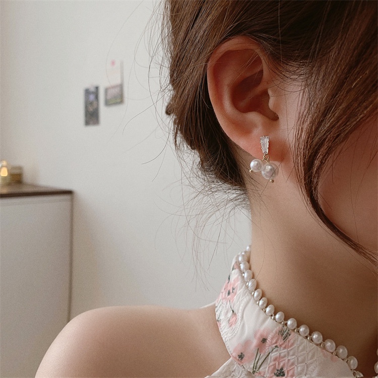 Bông Tai Mạ Bạc 925 Đính Ngọc Trai Cỡ Lớn 2022