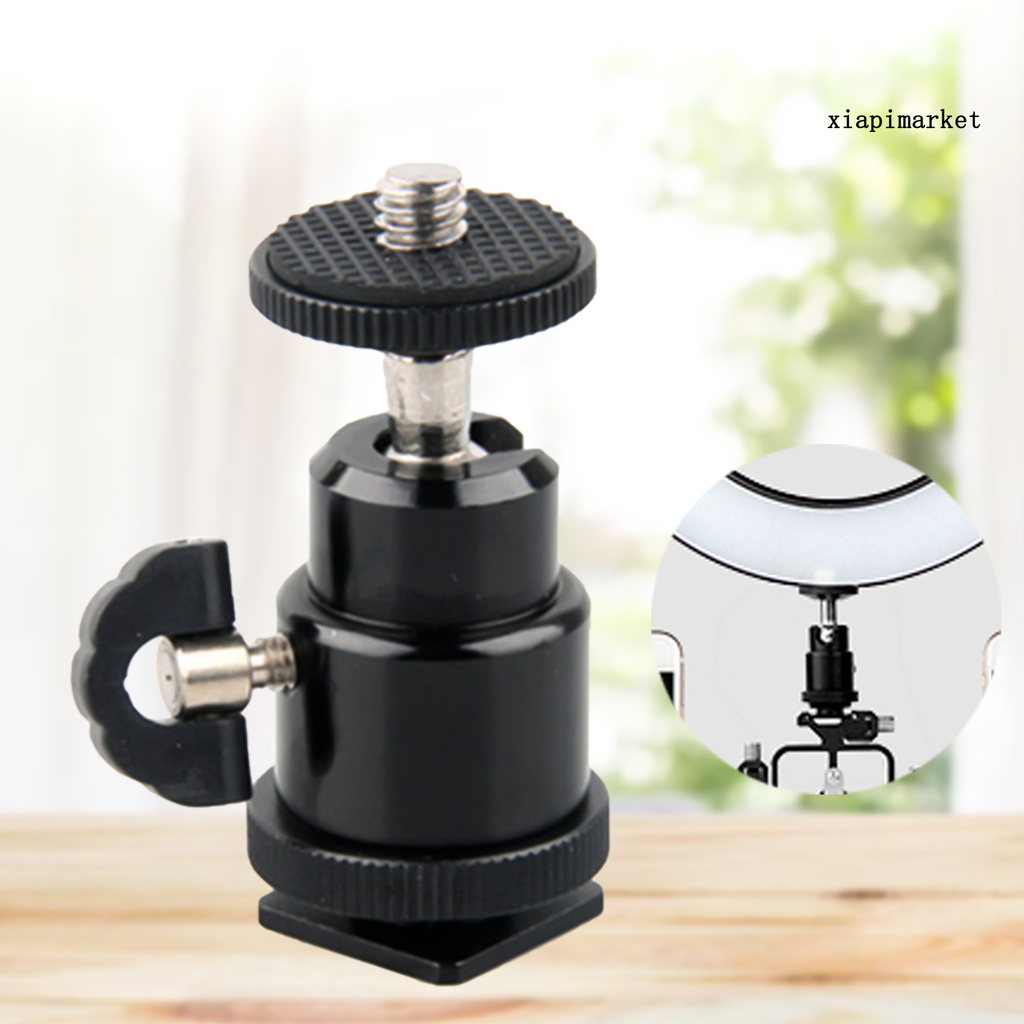 XIA| Standard 1/4 Screw Port Ball Head Convenient Panoramic Metal 360 Degree Swivel Tripod Adapter for Camera