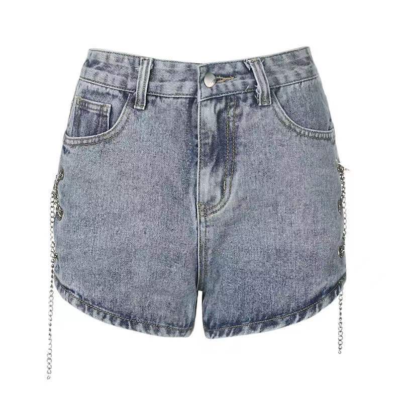 Quần Short Jean Lưng Cao Plus Size Cho Nữ