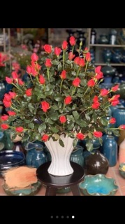 Lọ hoa dáng phật thủ gốm sứ Bát Tràng, lọ hoa decor trang trí nhà cửa gôm sứ cực xinh yêu