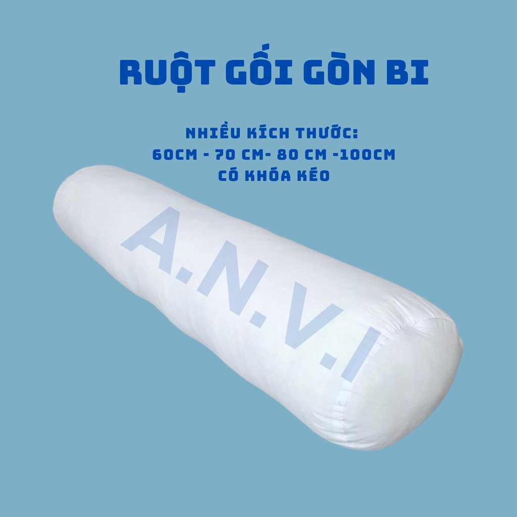 Ruột gối ôm hơi gòn 100% polyester chất lượng cao các size từ nhỏ đến lớn - độ dài 60CM, 70CM, 80CM, 100CM