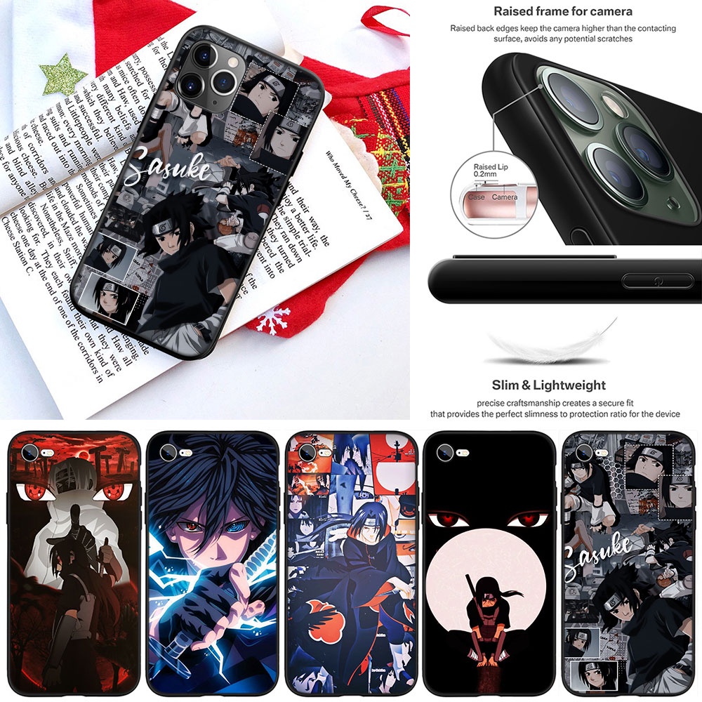 Ốp Điện Thoại Silicon Mềm Hình Naruto Sasuke Itachi Uchiha Cho Iphone 5 5s 6 6s 7 8 11 Pro Max Plus Se Xr Wzi89