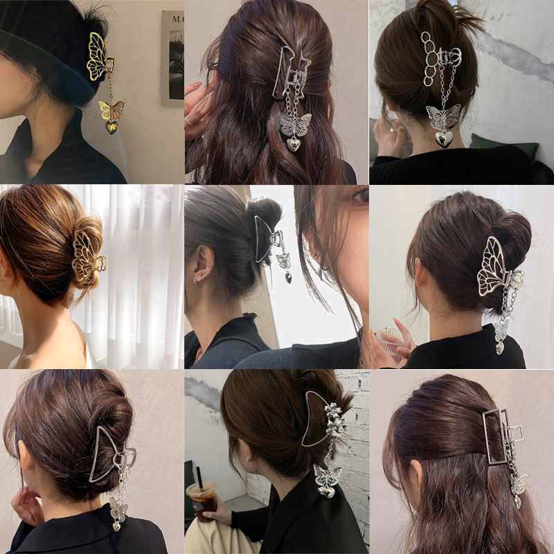 Kẹp Tóc Kim Loại Hình Bướm Phong Cách Hàn Quốc