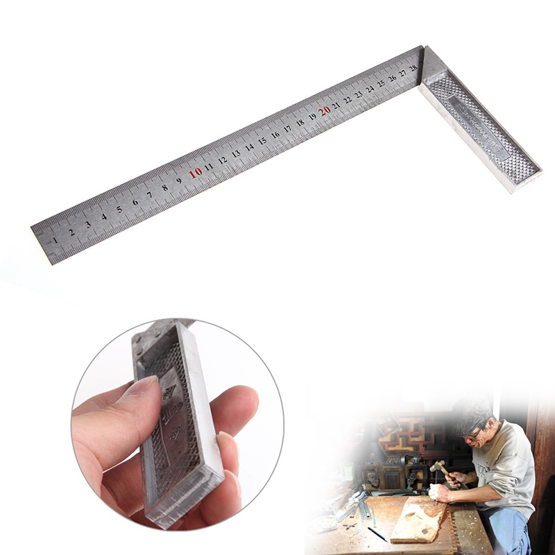 1 Thước Đo Góc Vuông 30cm Bằng Thép Không Gỉ Nhỏ Gọn Mới
