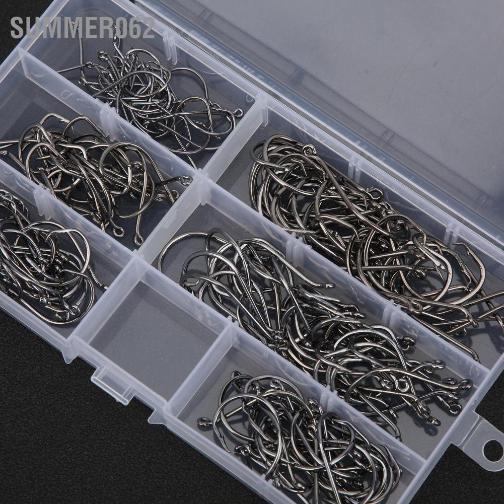 [Hàng Sẵn] Crank Hook Fishing Set Offset Easy Catch Carbon Steel Tackles for Soft Lure 【Summer062】