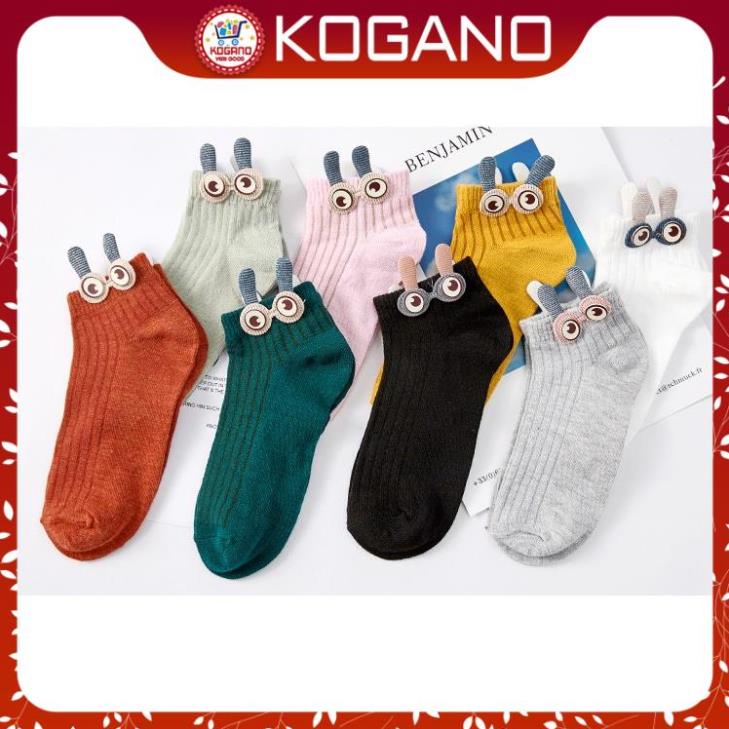 Tất nữ cổ trung KOGANO vớ nữ co giãn đi giày thể thao chạy bộ tập gym, yoga phụ kiện thỏ xinh xắn FAS-001316