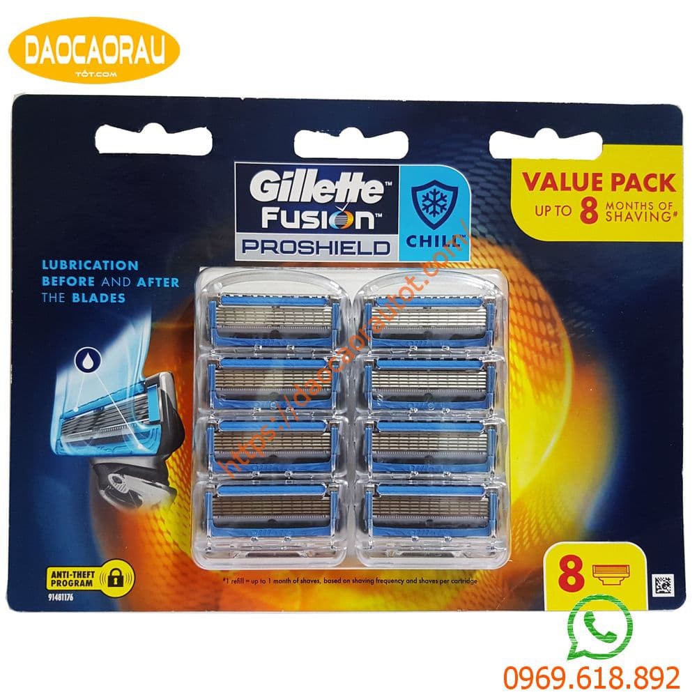 Dao cạo râu 5 lưỡi Gillette Proshield/ Proshield Chill và hộp lưỡi thay thế