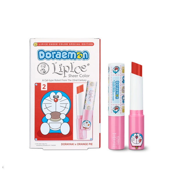 Son Dưỡng Có Màu LipIce Sheer Color Tự Nhiên  x Doraemon 2.4g Màu Hồng Đào