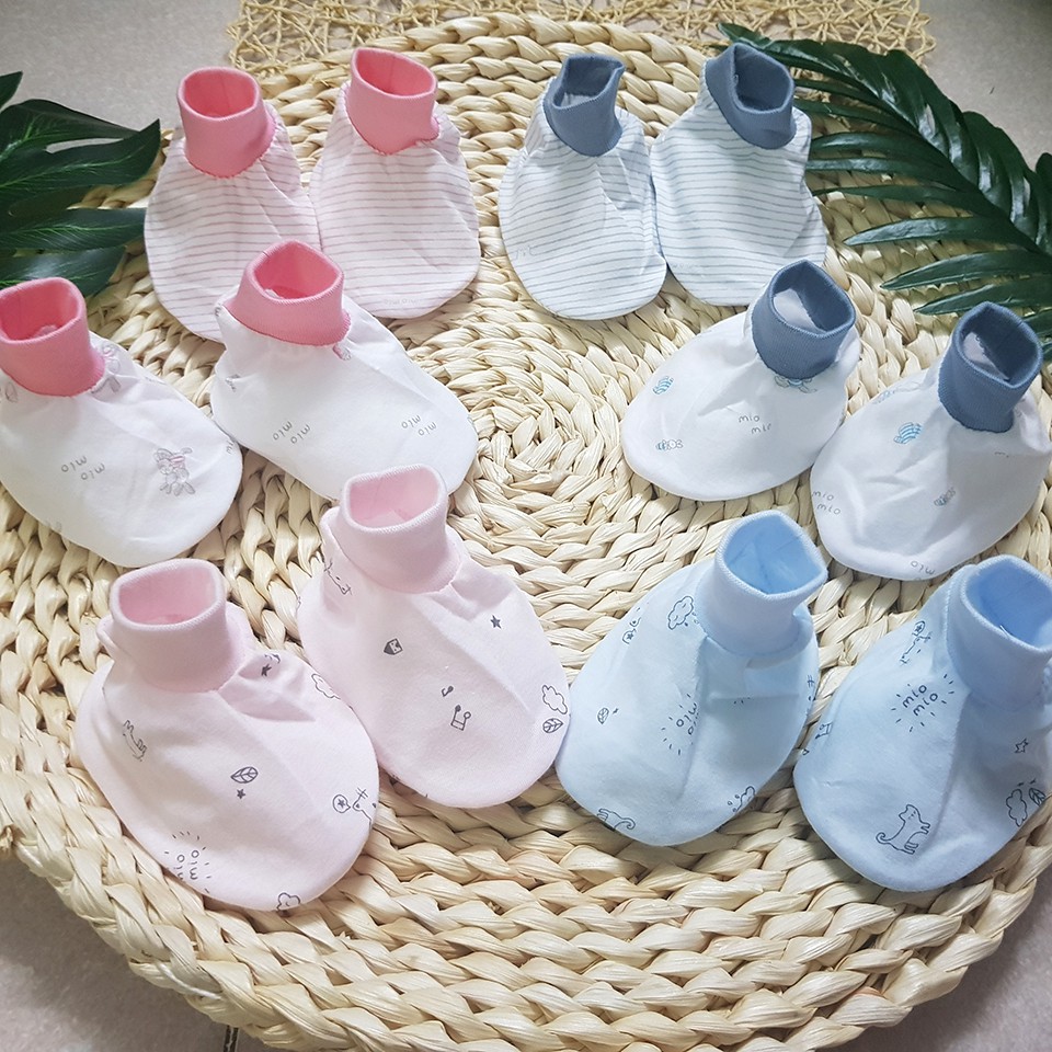 [MioMio] Bao Tay/ Bao Chân Cho Bé Sơ Sinh Mio Chất Cotton Chun Bo Mềm