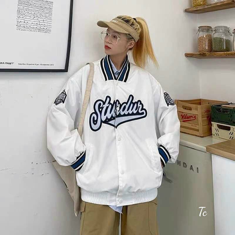 Áo Khoác Bomber Chất Gió Sturdur 2 Lớp Bo Viền Đẹp, Form Unisex Nam Nữ Siêu Đẹp (ảnh thật)