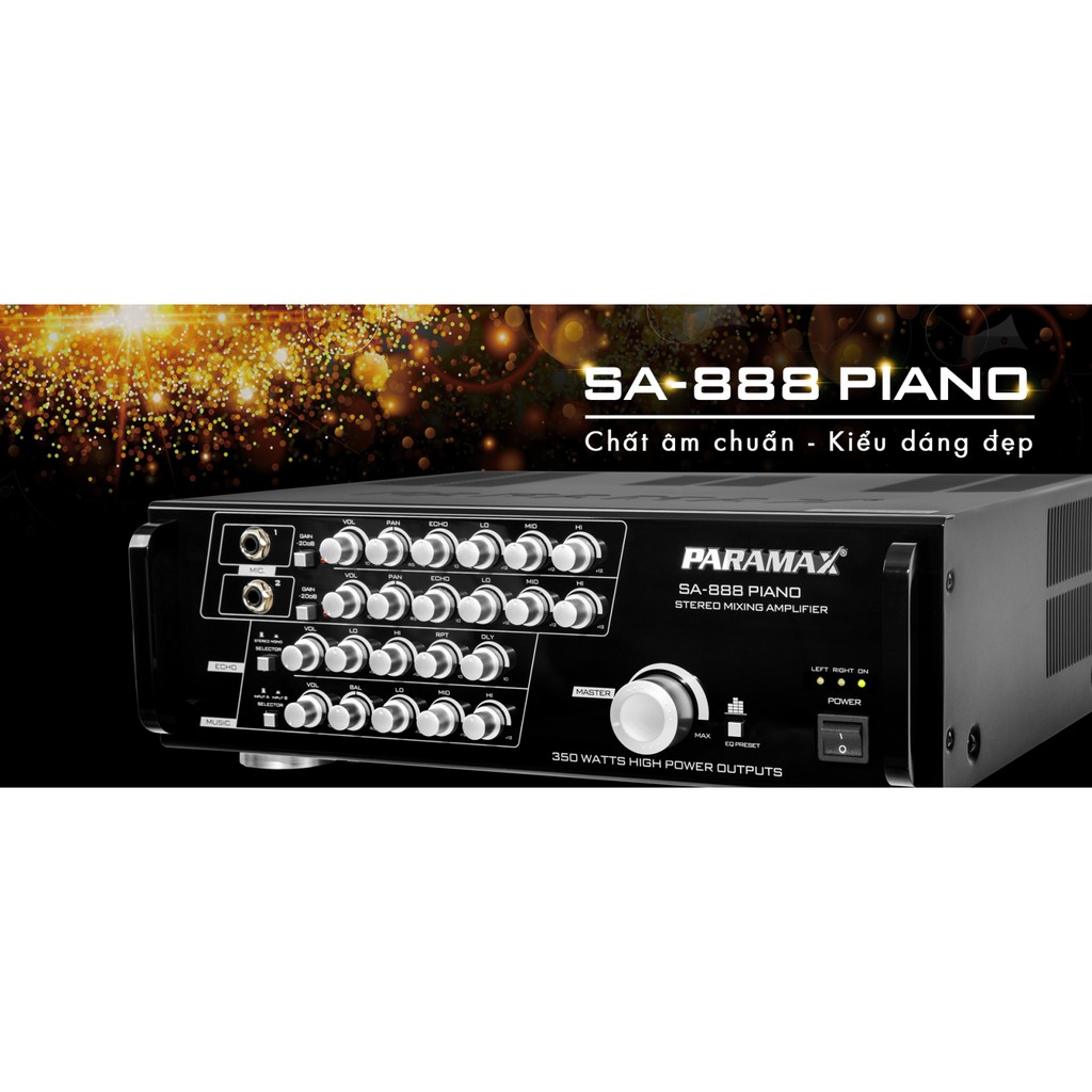 Amply PARAMAX SA-888 PIANO NEW + Tặng đầu DVD Arirang AR-36