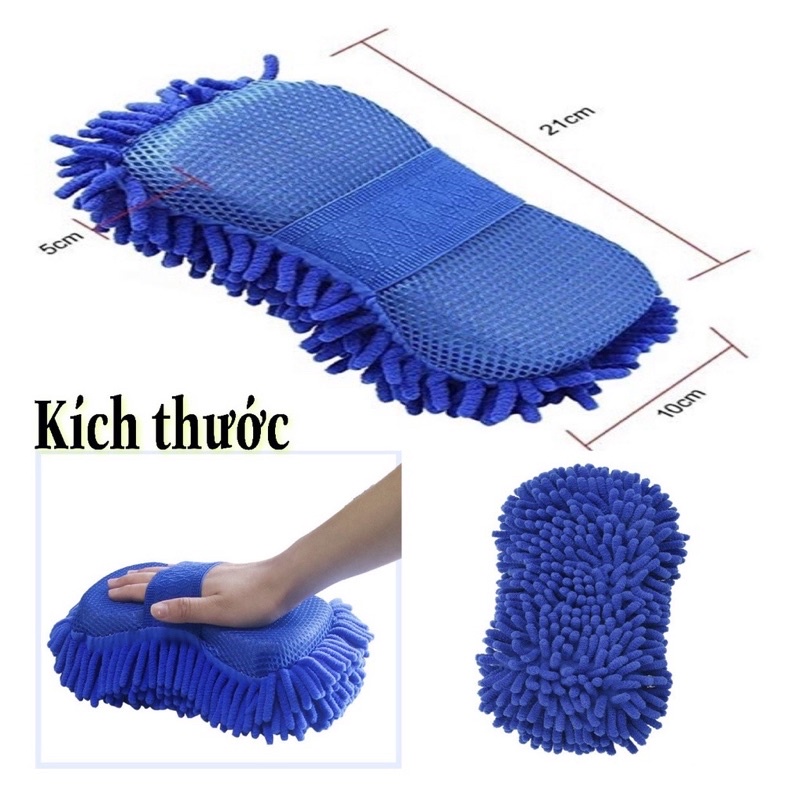 Bao tay mút san hô rửa xe vải Microfiber siêu mịn tiện dụng (màu sắc ngẫu nhiên) Loại 1