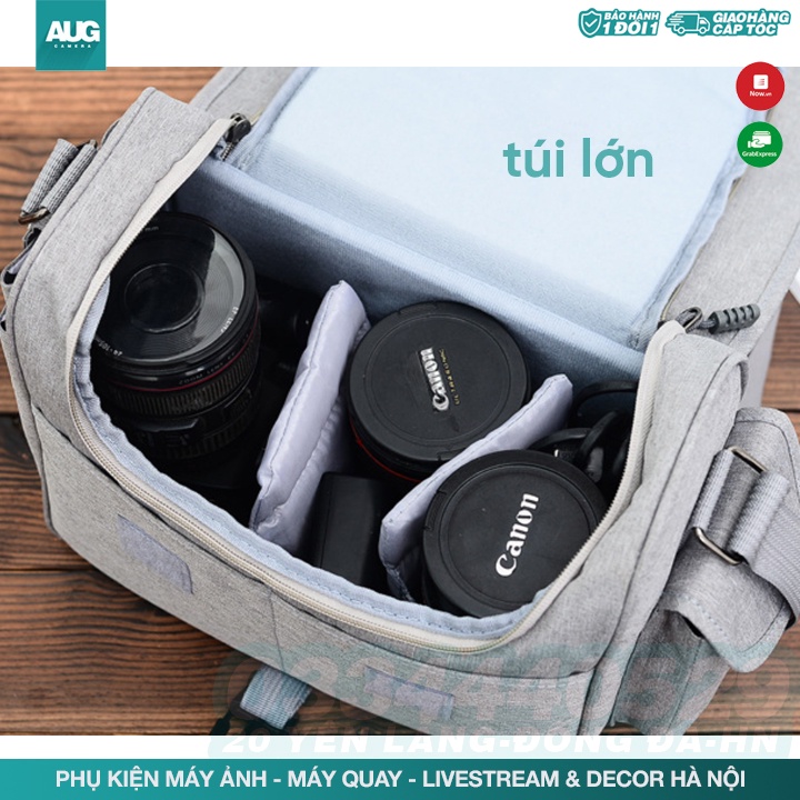 Túi máy ảnh Canon EOS túi đựng máy ảnh thời trang cao cấp kèm áo chống nước - AUG Camera
