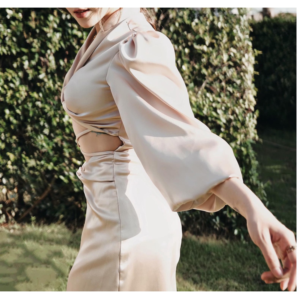 Đầm đi tiệc ôm body tay dài thiết kế sang trọng - T002