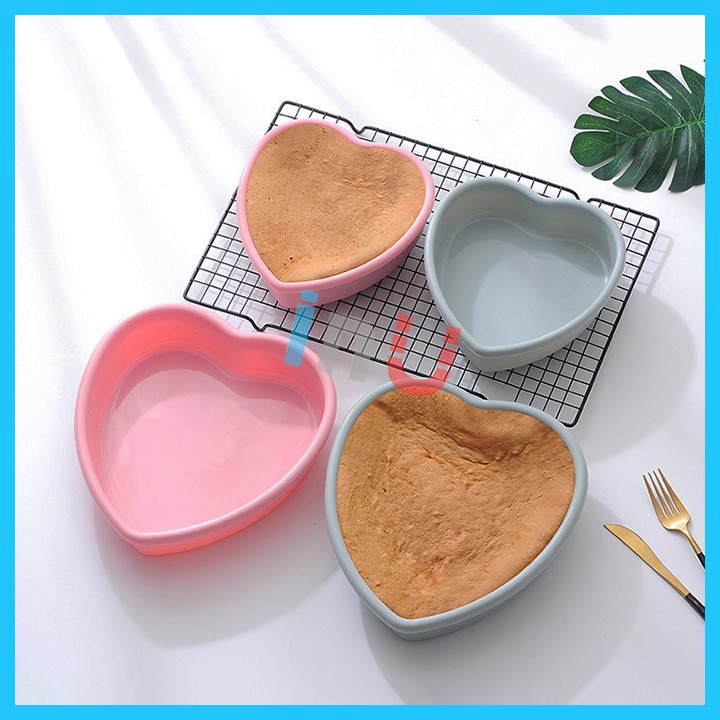 HCM - Khuôn silicon tim nướng bánh, đổ rau câu size 4inch, 7inch, 9inch và 10inch
