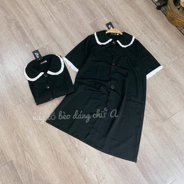 Váy sơ mi cổ sen bèo