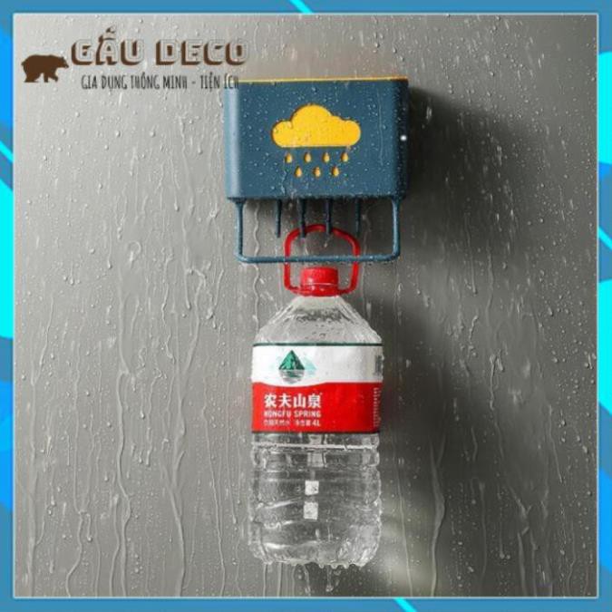 Ống đựng đũa đa năng treo tường, hình đám mây - Kèm móc treo khan, dụng cụ bếp