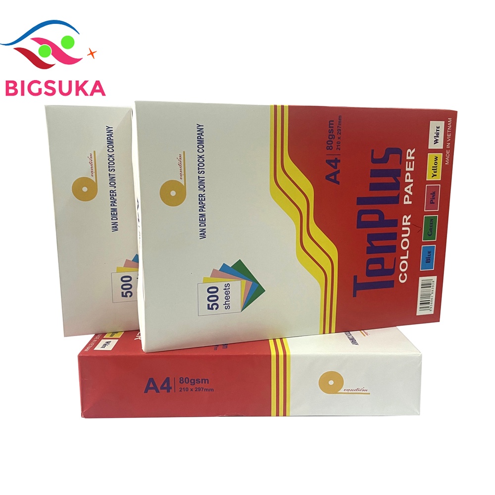 Giấy A4 màu dày 80gsm Paper One 500 tờ BIGSUKA