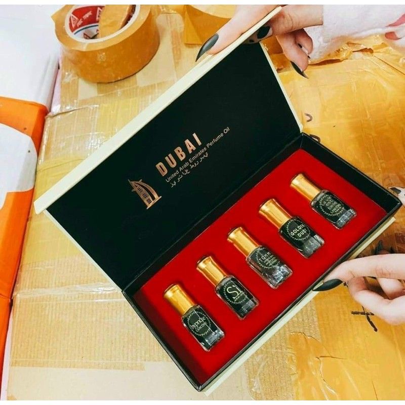 Sét Nước Hoa Dubai, Tinh Dầu Thơm Dubai 5 Chai.