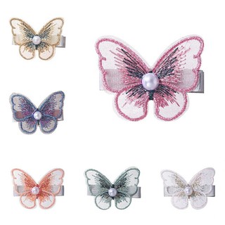 Kẹp Tóc Bướm Vải Đính Ngọc 🦋