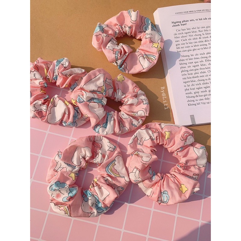 [BEST SELLER] Cột Tóc Scrunchies, Dây Buộc Tóc Scrunchies (Scrucnhies Unicorn)