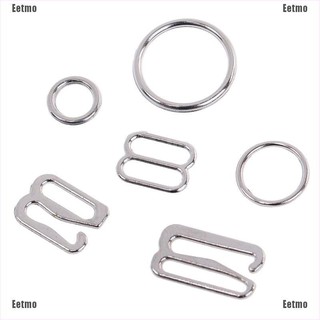 (Eetmo) 100 Silver Metal Bra Strap Adjuster Slider/Hooks/O Ring Lingerie Sewing Craft