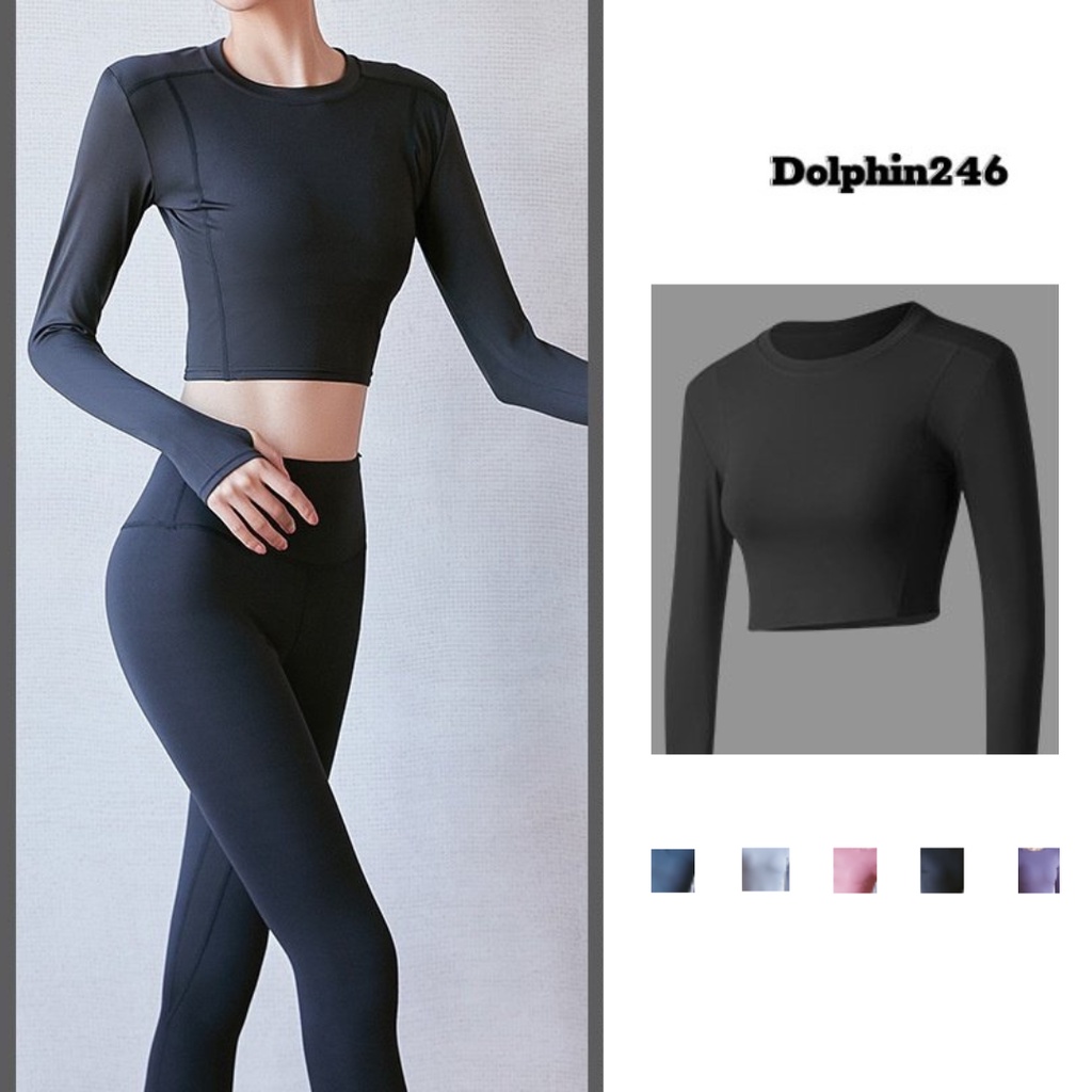 Áo Tập Gym Croptop Dài Tay Nữ Tập Yoga Thể Thao Mặc Tôn Dáng Vải Cao Cấp, Co Giãn 4 Chiều MTCX K2T3-5