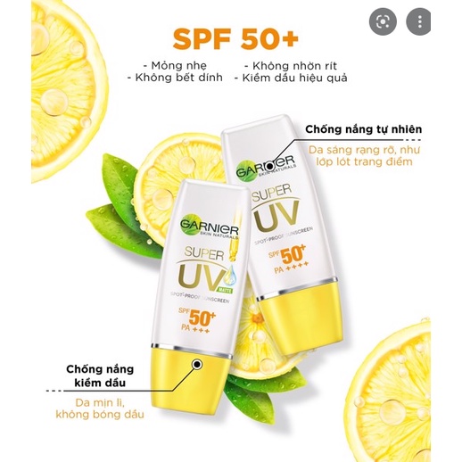 Kem Chống Nắng Sáng Da, Kiềm Dầu Garnier 30ml