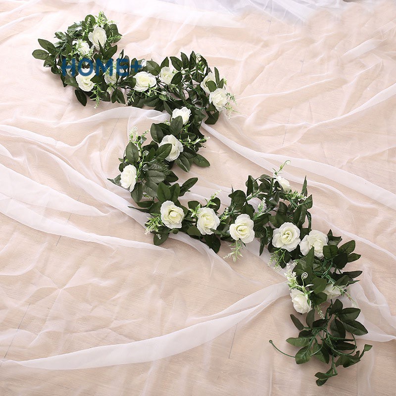 Ts tiktok Artificial Flower Vine Rose 11 Flowers Natural Garland for Wedding Garden Decor Tik Tok