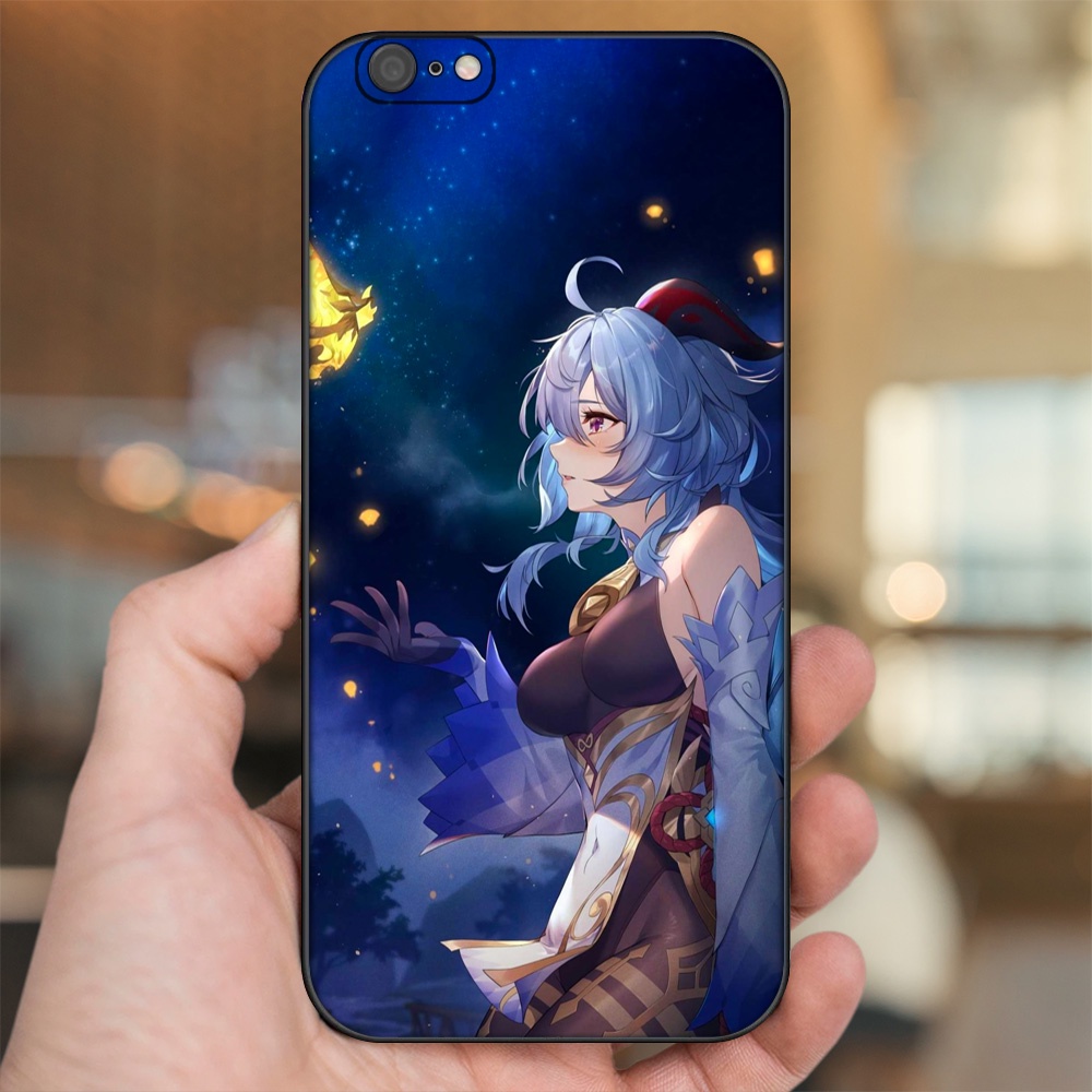 Ốp lưng iPhone 6 Plus, 6s Plus dẻo đen cạnh vuông in hình Ganyu Genshin Impact