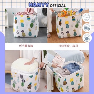 Túi vải canvas đựng chăn màn, quần áo cỡ lớn 100 lít, giỏ đựng đồ đa năng siêu to khổng lồ 50X50X40 cm