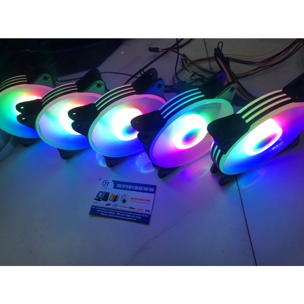 Quạt tản nhiệt , Fan Led COOLMOON X1 RGB LED TÂM (Không cần Hub)