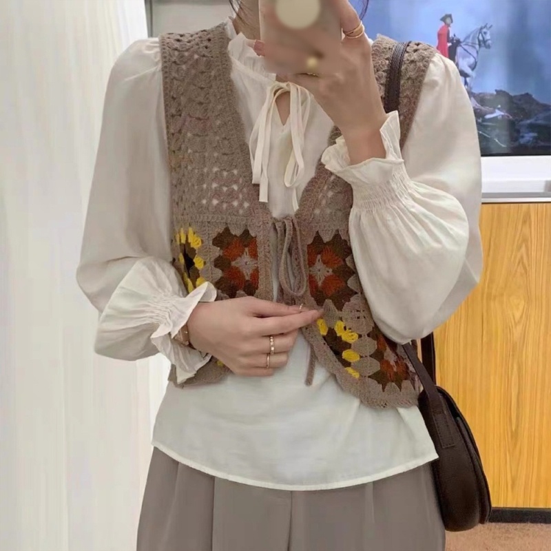 Áo Cardigan Dệt Kim Không Tay Phong Cách Nhật Bản Cho Nữ