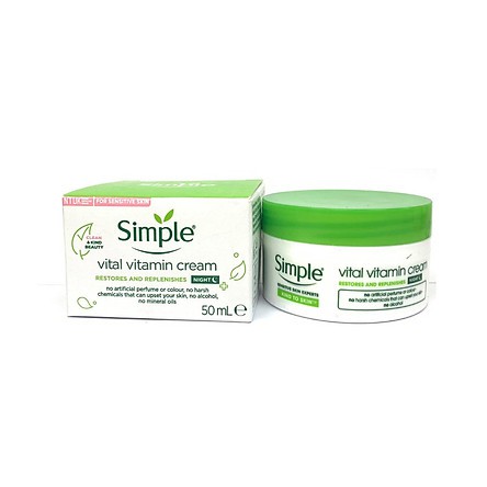 [TOP 1 SHOPEE] Kem dưỡng đêm Simple Vital Vitamin Night Cream (Bill Anh)